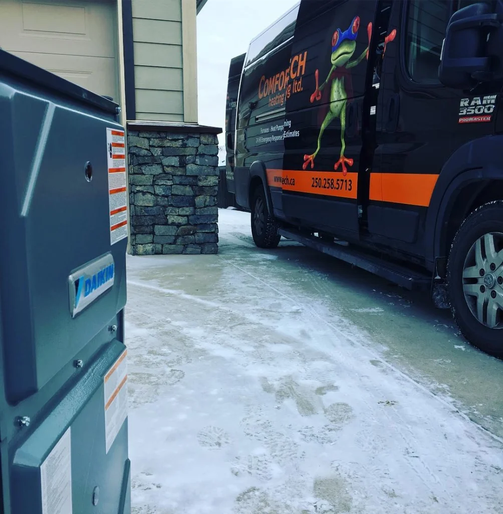 Comfort Tech van parked next to Daikin Furnace